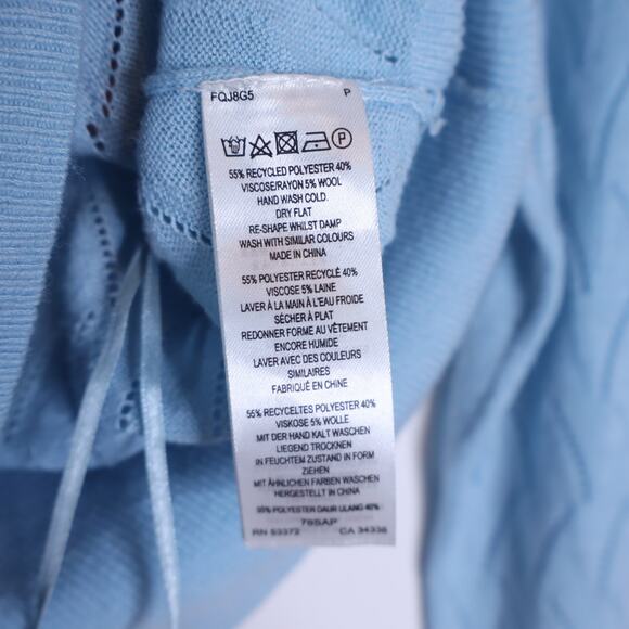 FRENCH CONNECTION Jessica Lace Stitch Cardigan Forget Me Not Blue Women's XS - Picture 9 of 9